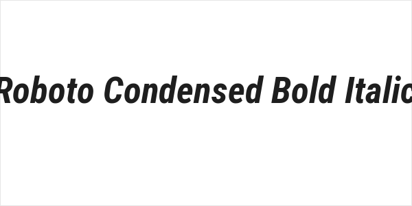 Roboto Condensed Bold Italic Logo