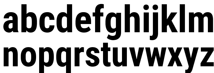 Roboto Condensed Bold Font LOWERCASE