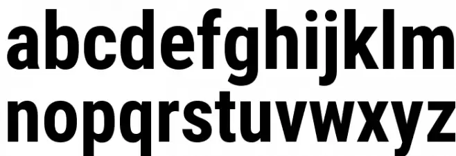 Roboto Condensed Bold Caratteri MINUSCOLO