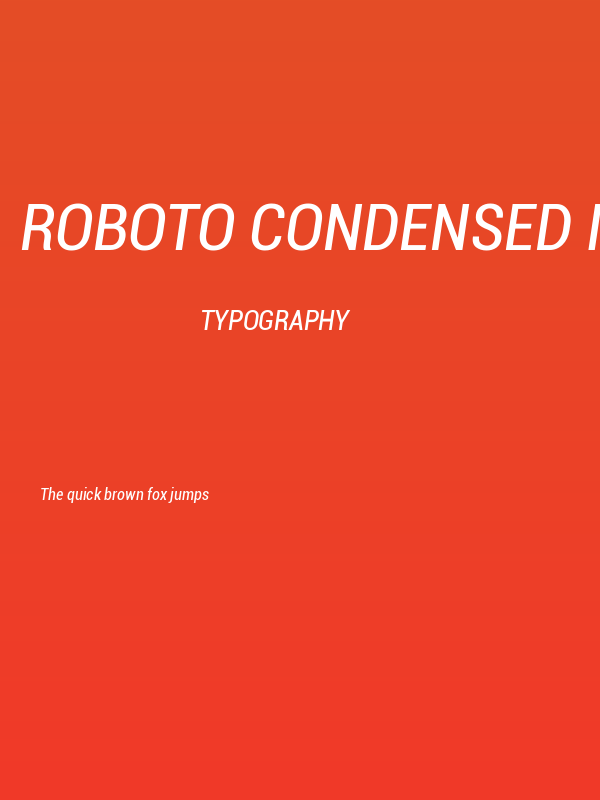 Roboto Condensed Italic Poster