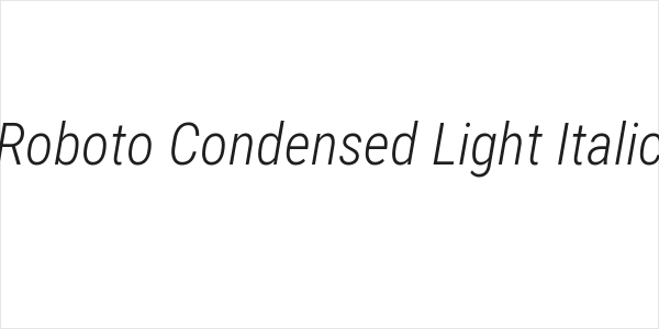 Roboto Condensed Light Italic Logo