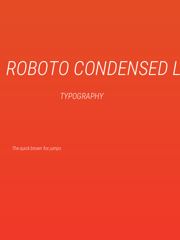 Roboto Condensed Light Italic Poster