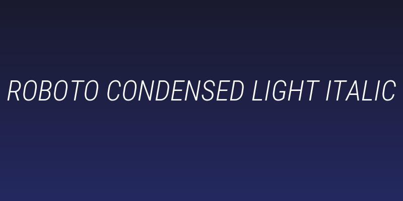 Roboto Condensed Light Italic Social Header