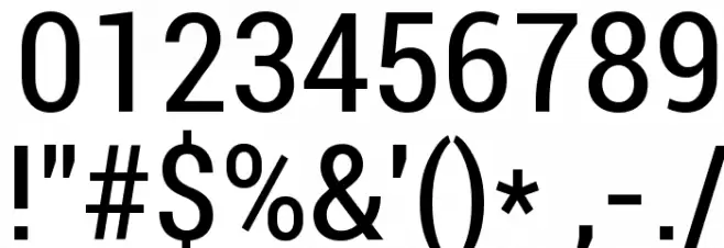 Roboto Condensed Font OTHER CHARS