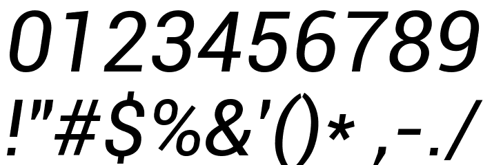 Roboto Italic Font OTHER CHARS