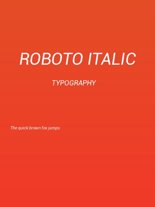 Roboto Italic Poster