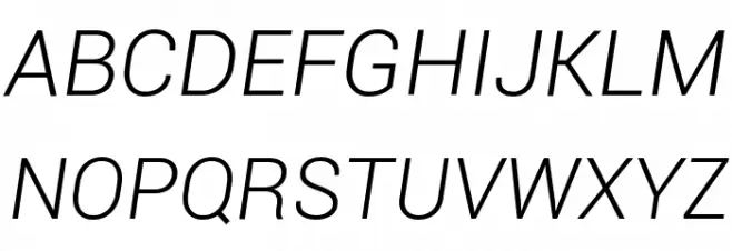 Roboto Light Italic 字体 大写
