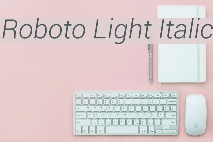 Roboto Light Italic Font examples