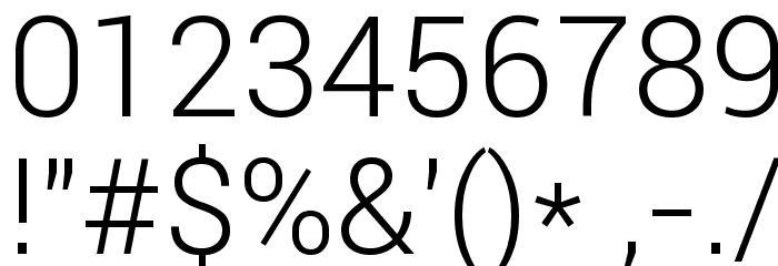Roboto Light Font OTHER CHARS