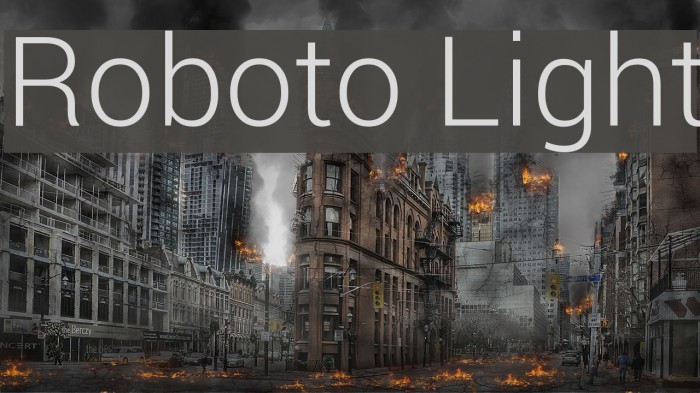 Roboto Light Font examples