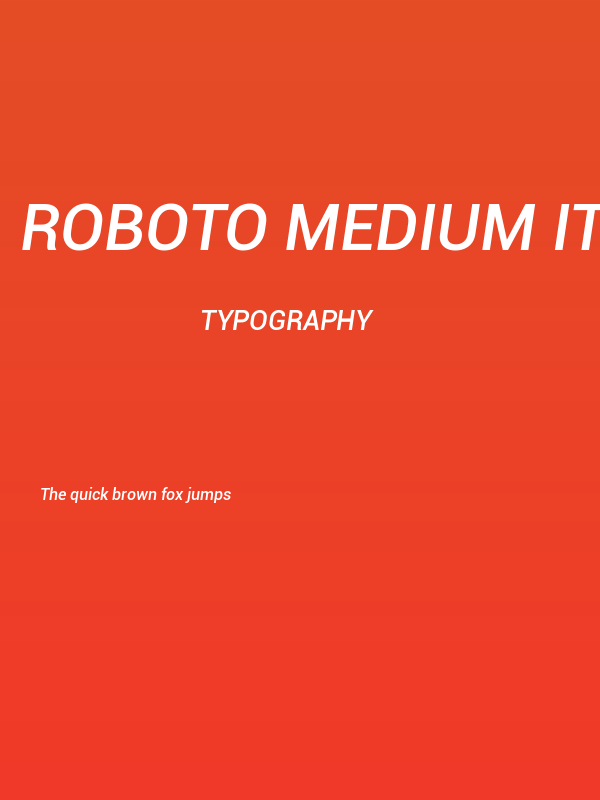 Roboto Medium Italic Poster