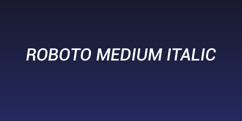 Roboto Medium Italic Social Header
