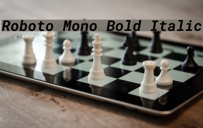 Roboto Mono Bold Italic Font examples