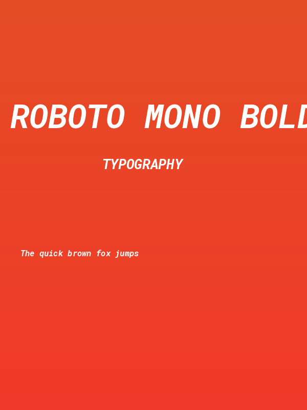 Roboto Mono Bold Italic Poster
