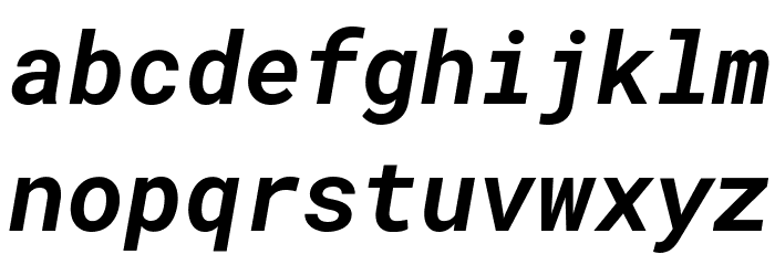 Roboto Mono Bold Italic Font LOWERCASE