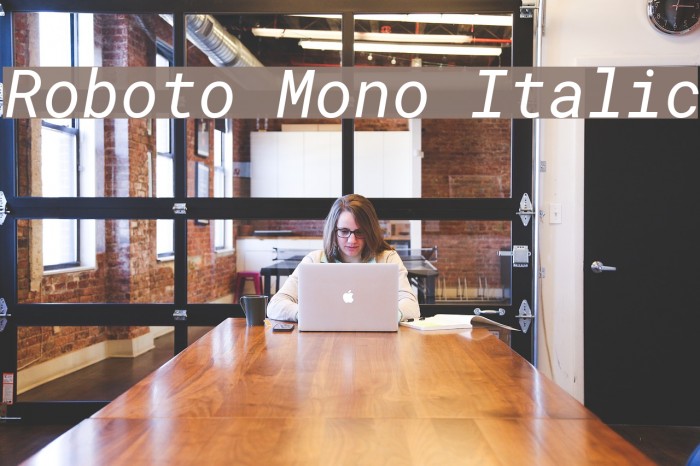 Roboto Mono Italic Font examples
