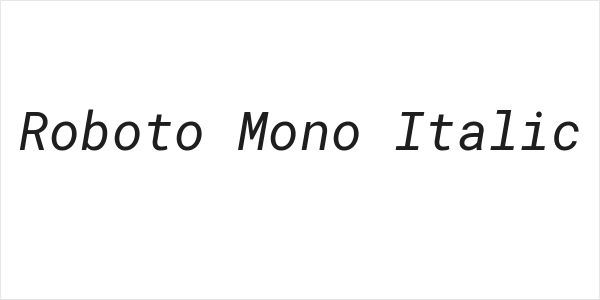 Roboto Mono Italic Logo