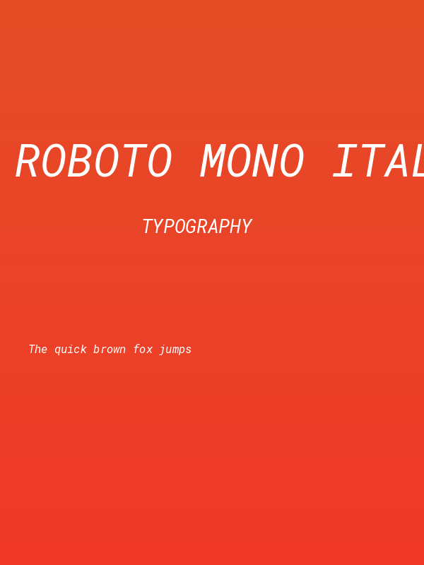 Roboto Mono Italic Poster