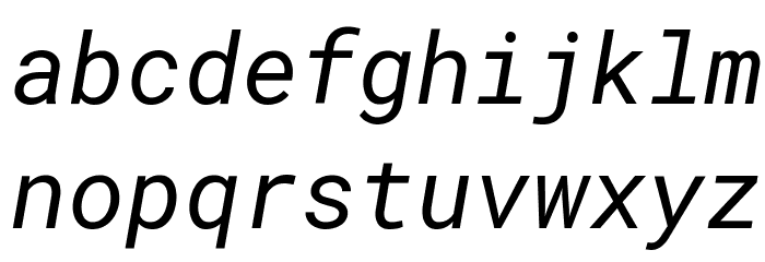 Roboto Mono Italic Font LOWERCASE