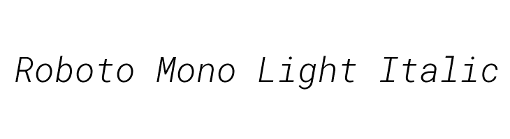 Roboto Mono Light Italic Font