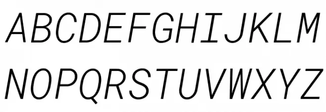 Roboto Mono Light Italic Шрифта ВЕРХНИЙ