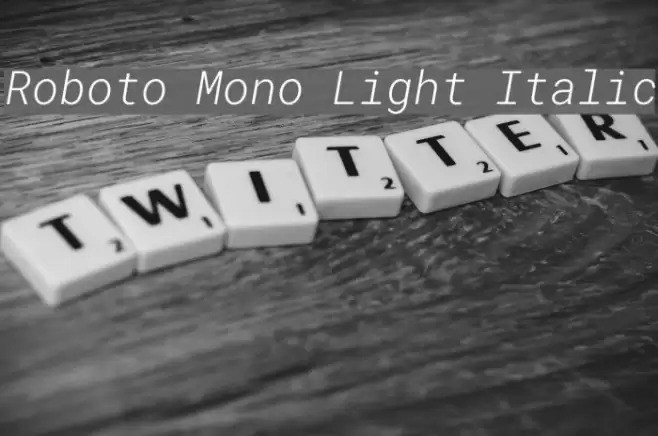 Roboto Mono Light Italic Font examples