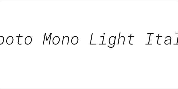 Roboto Mono Light Italic Logo