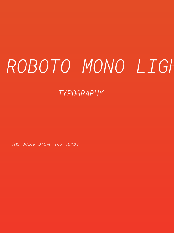 Roboto Mono Light Italic Poster