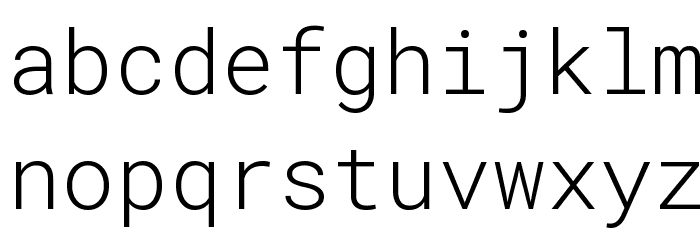 Roboto Mono Light Font LOWERCASE