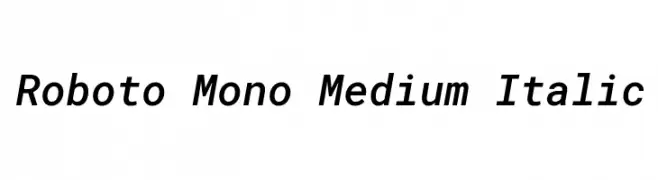 Roboto Mono Medium Italic  नि: शुल्क फ़ॉन्ट्स डाउनलोड
