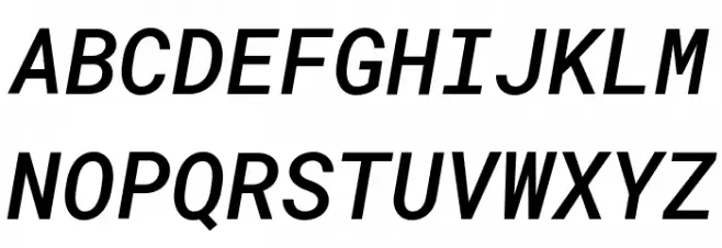 Roboto Mono Medium Italic Fuentes MAYÚSCULAS