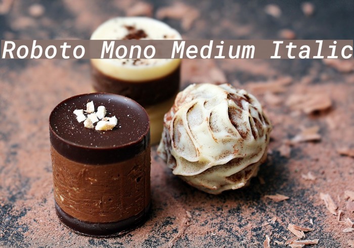 Roboto Mono Medium Italic Example 3