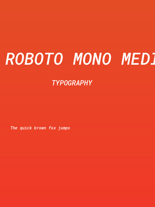 Roboto Mono Medium Italic Poster