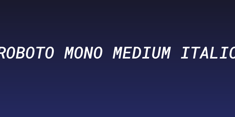Roboto Mono Medium Italic Social Header