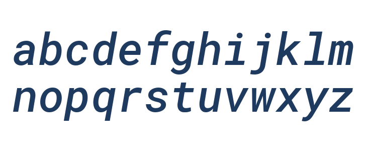 Roboto Mono Medium Italic Lowercase