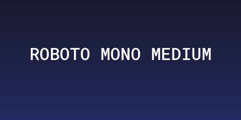 Roboto Mono Medium Social Header
