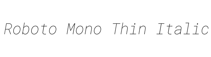 Roboto Mono Thin Italic Font