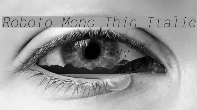 Roboto Mono Thin Italic examples