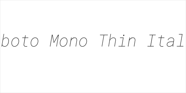 Roboto Mono Thin Italic Logo