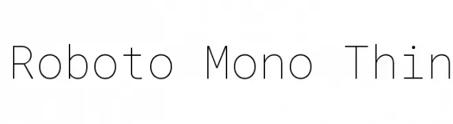 Roboto Mono Thin  フリーフォントのダウンロード