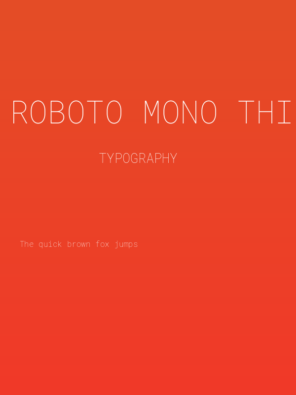 Roboto Mono Thin Poster