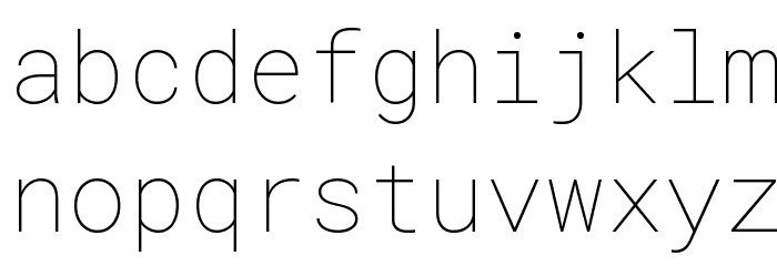 Roboto Mono Thin Font LOWERCASE