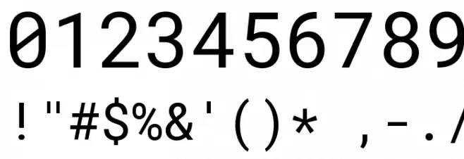 Roboto Mono Font OTHER CHARS