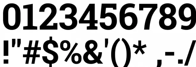 Roboto Slab Bold Font OTHER CHARS