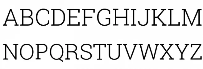 Roboto Slab Light Font UPPERCASE