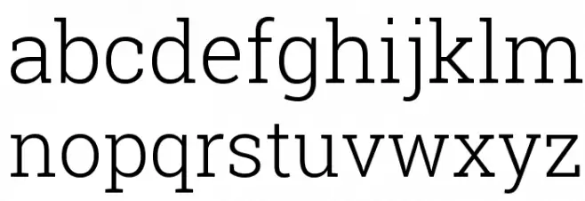 Roboto Slab Light Font LOWERCASE