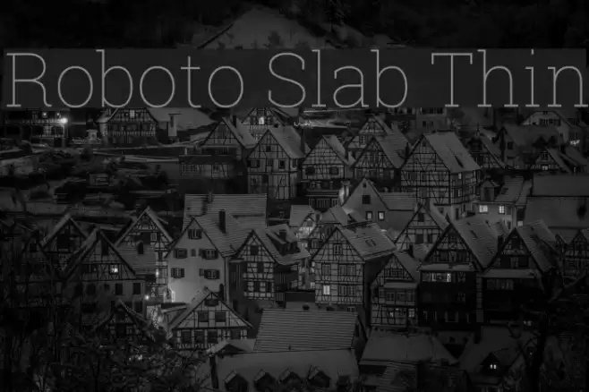 Roboto Slab Thin Font examples