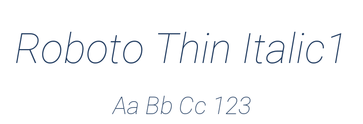 Roboto Thin Italic1 Font Preview
