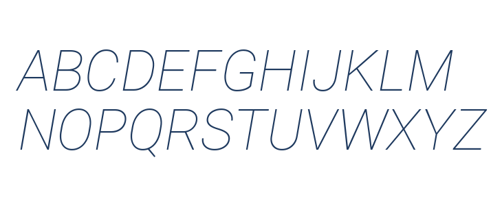 Roboto Thin Italic1 Uppercase