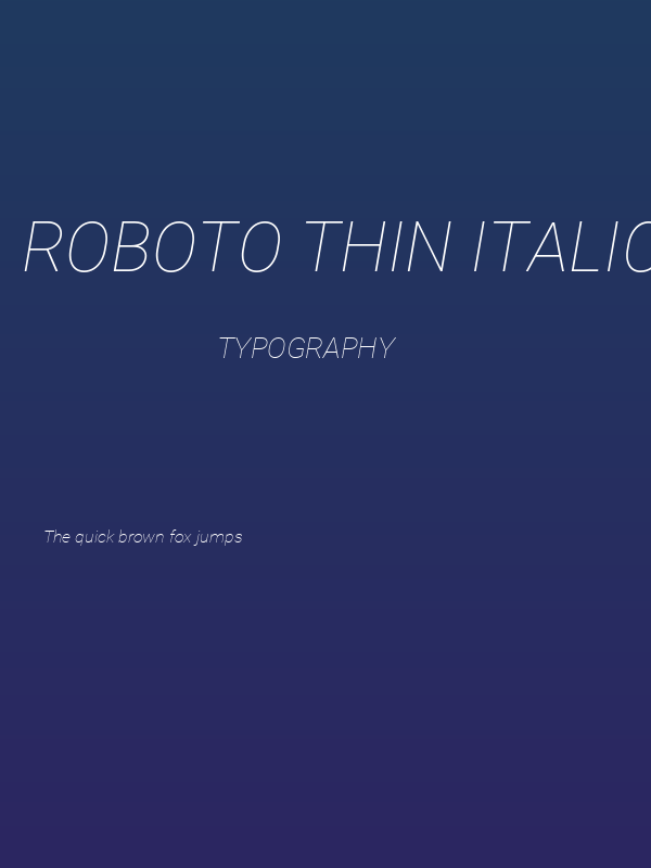 Roboto Thin Italic1 Poster